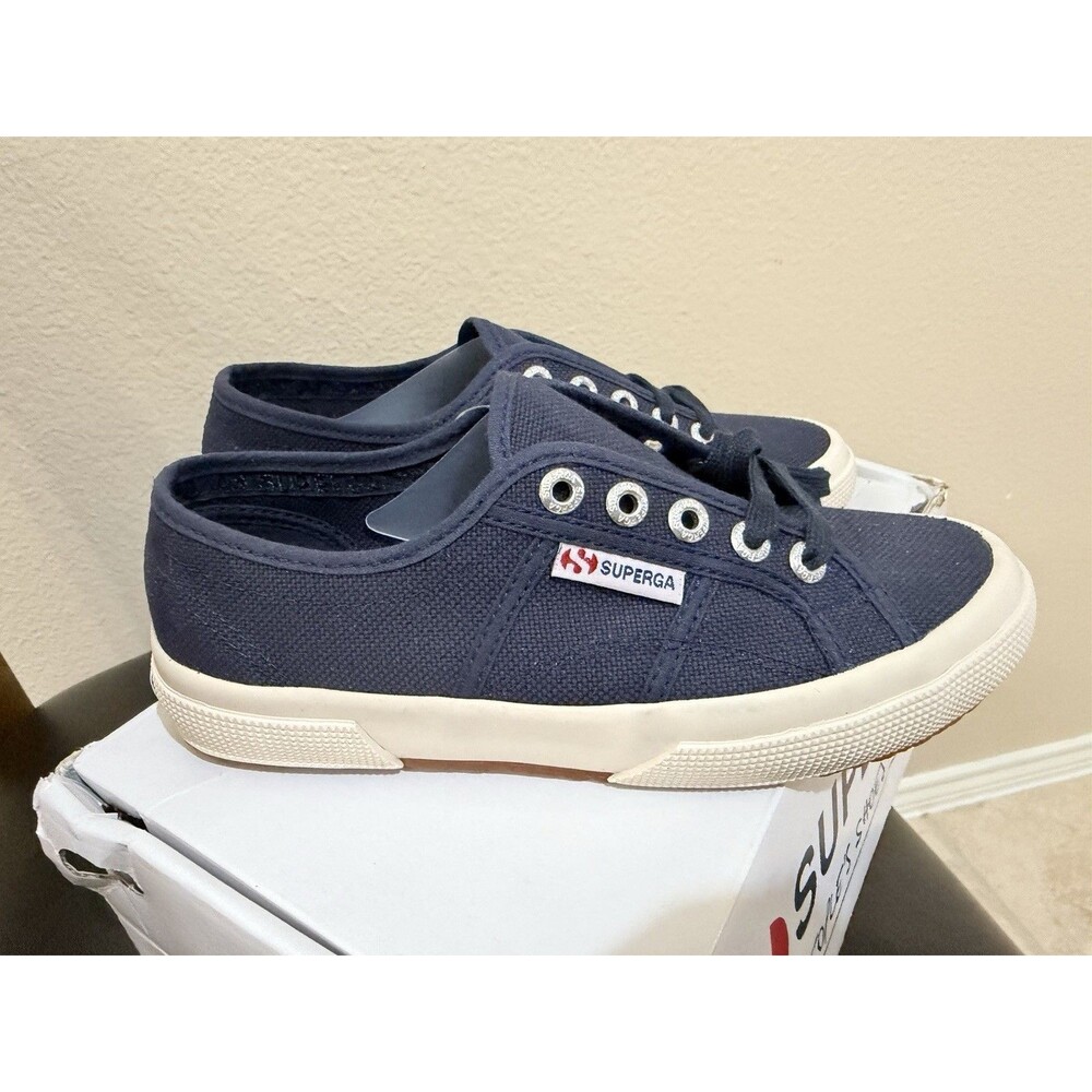 New Superga 2750 Cotu Classic Navy Blue Sneakers Shoes Unisex Women 6 Men 4.5